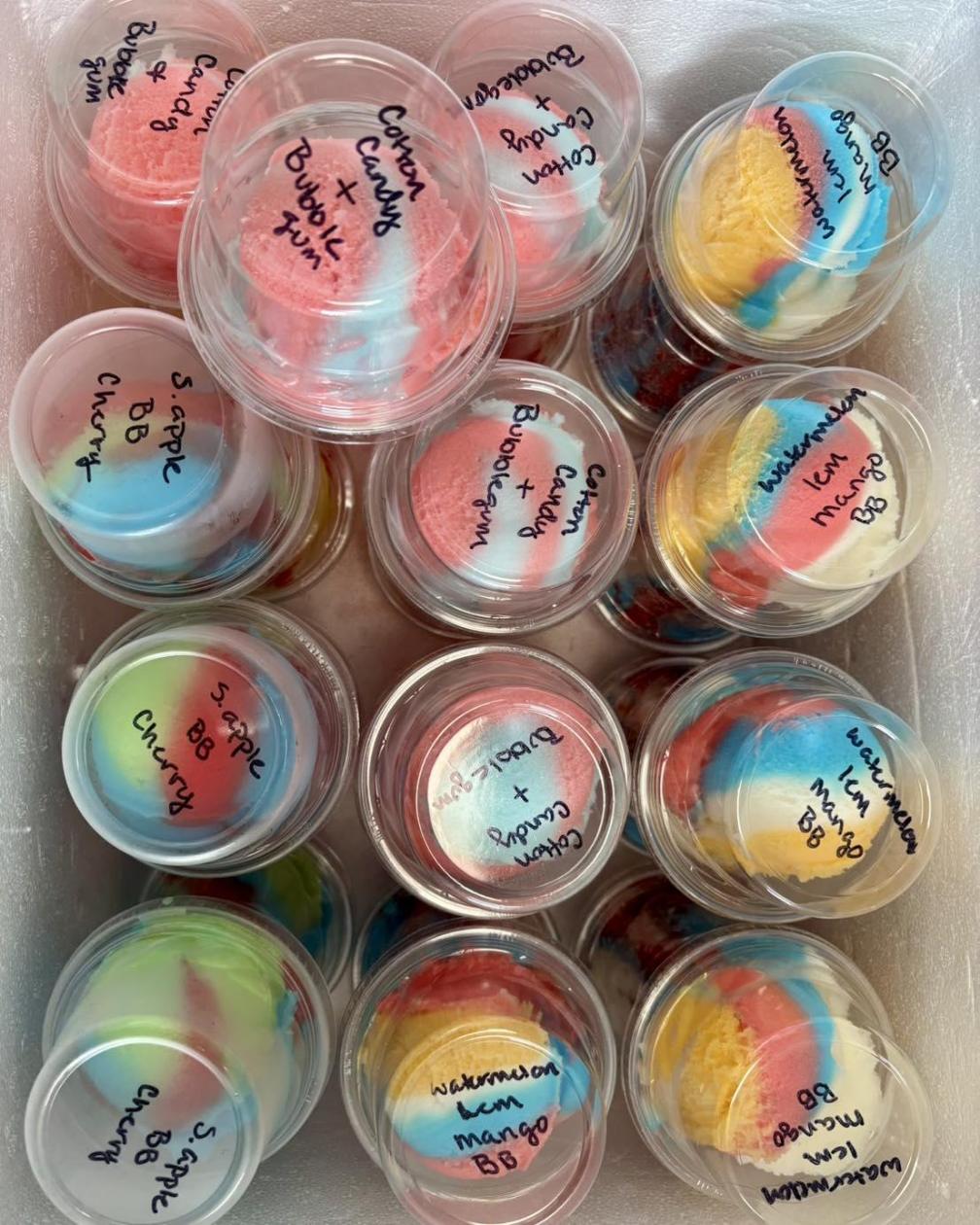 family enjoying ice cream